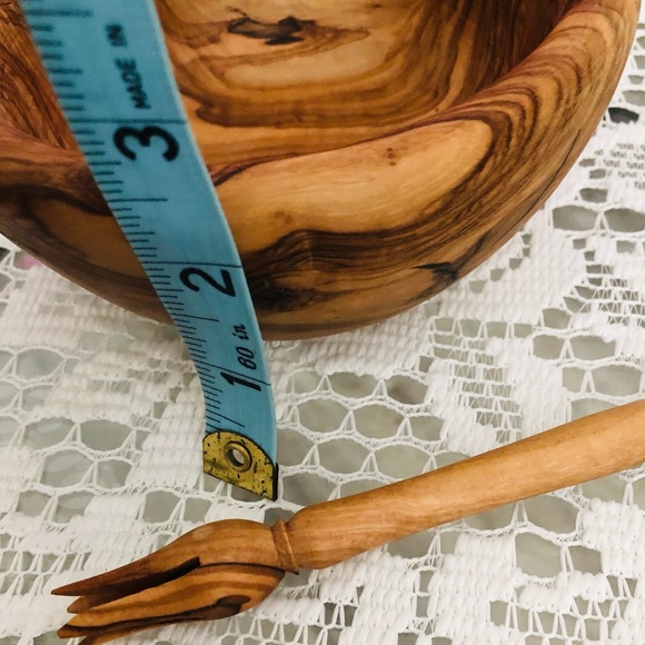 NATURAL OLIVE WOOD HONEY BOWL - Picture 4 of 6